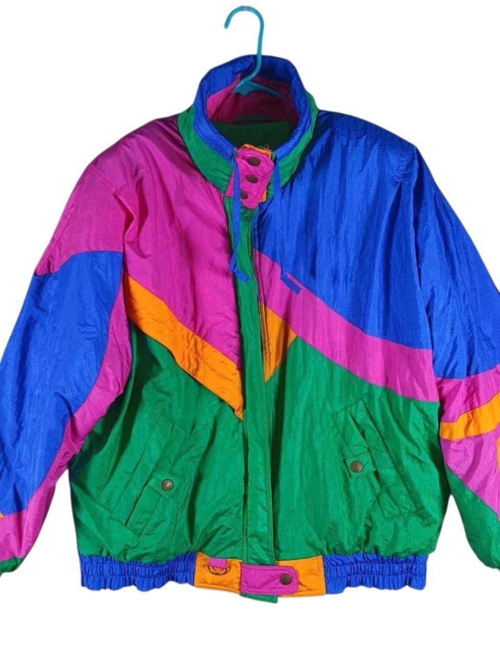Vintage 90s Kaotic by Andy Johns colorblock puffer jacket